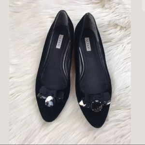Alfani Size 9 Womens Black Velvet Flats Shoes